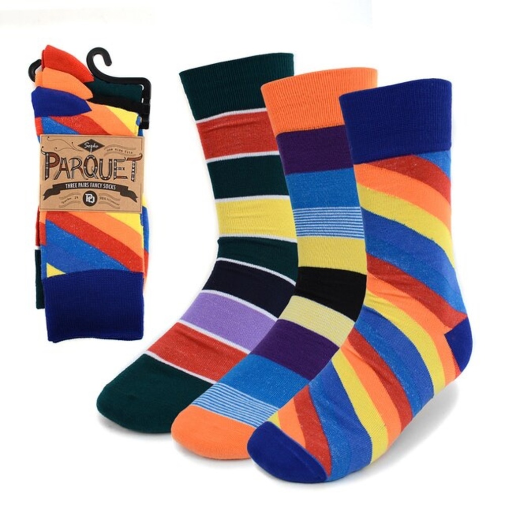 Men’s Fancy Sock 3pr (rainbow)